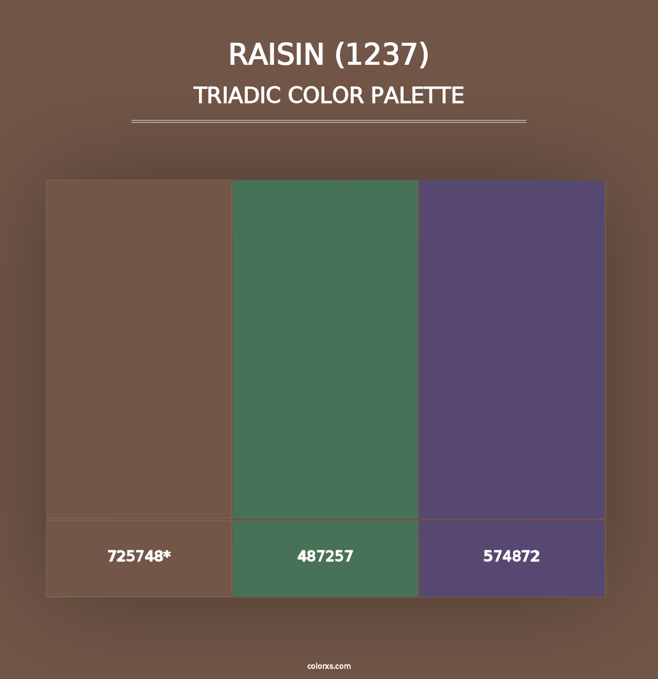 Raisin (1237) - Triadic Color Palette