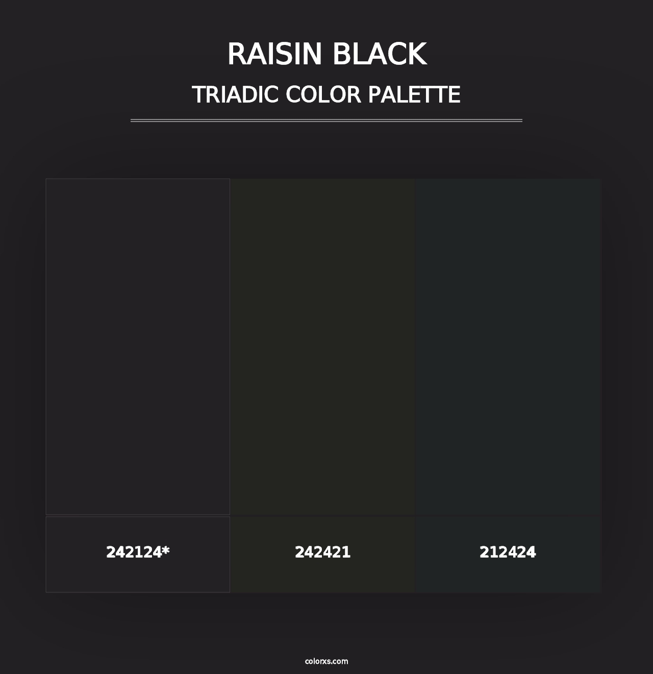 Raisin Black - Triadic Color Palette