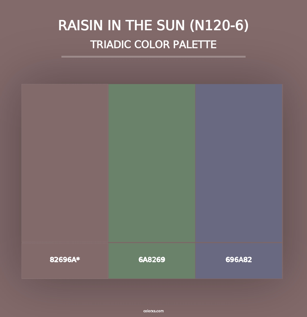 Raisin In The Sun (N120-6) - Triadic Color Palette