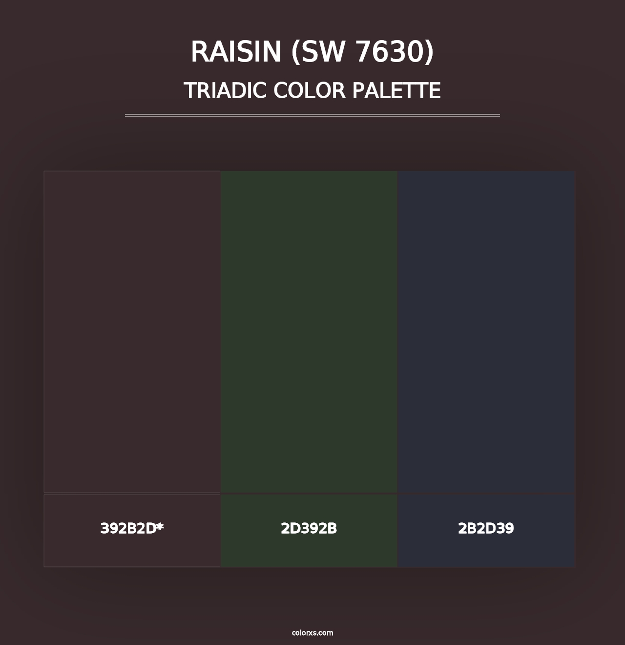 Raisin (SW 7630) - Triadic Color Palette