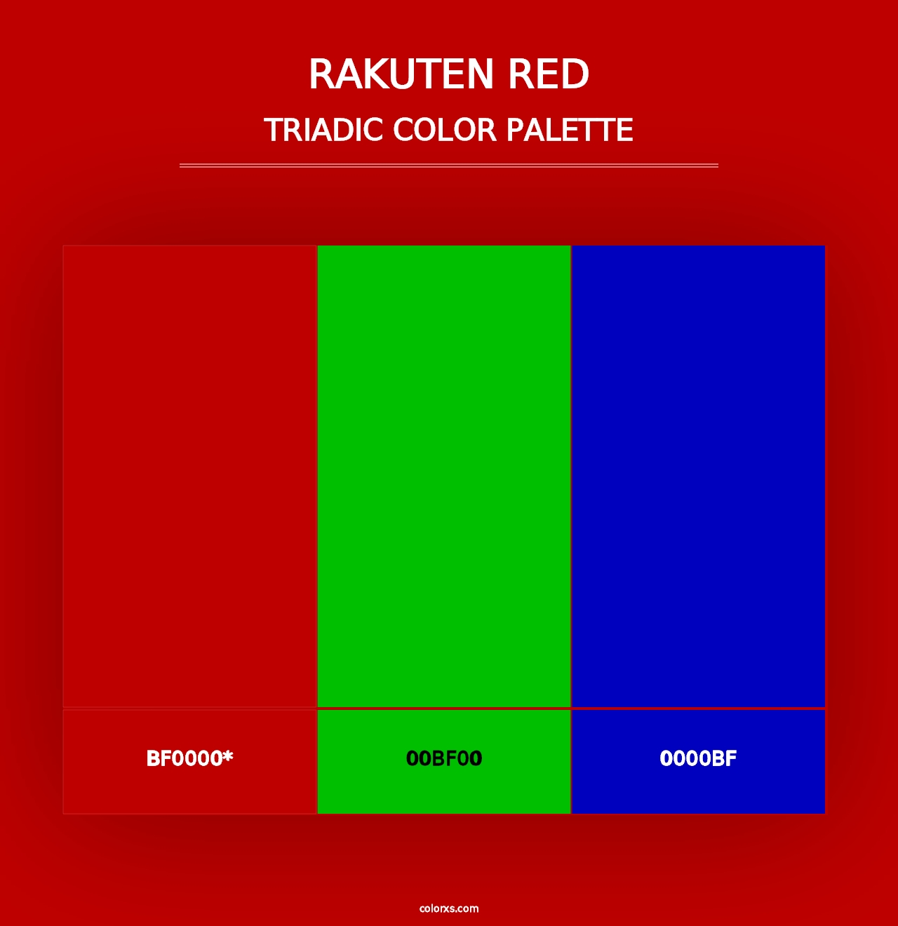 Rakuten Red - Triadic Color Palette