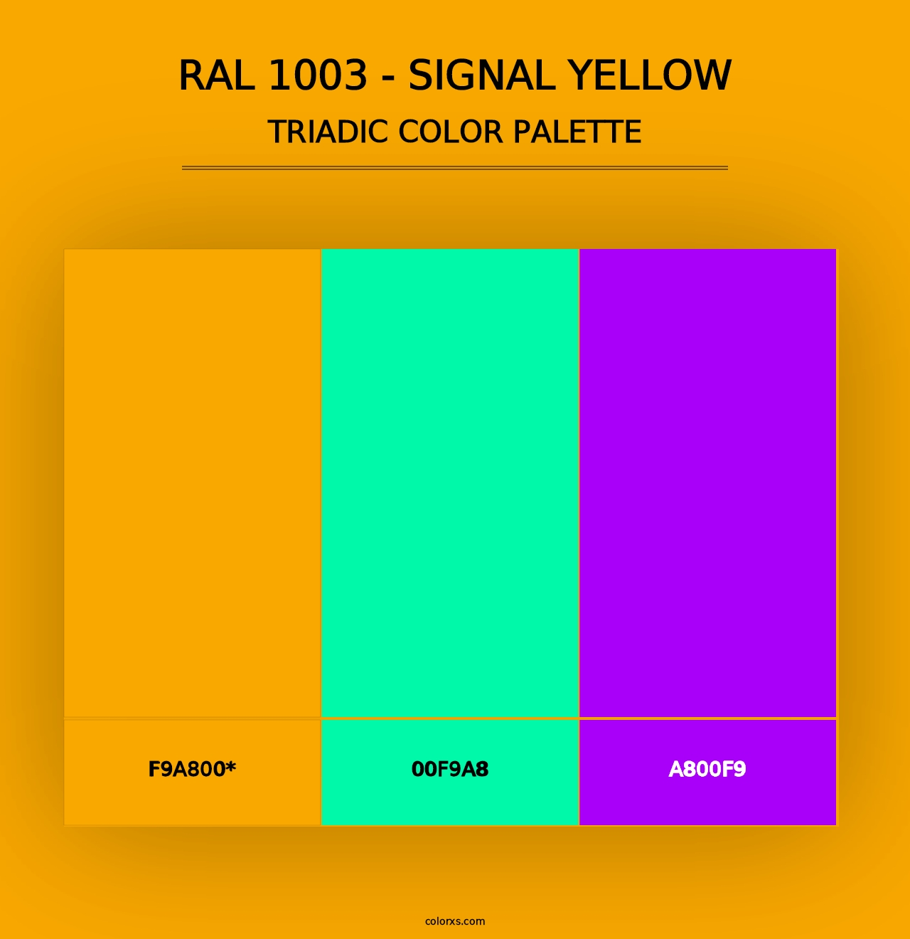 RAL 1003 - Signal Yellow - Triadic Color Palette