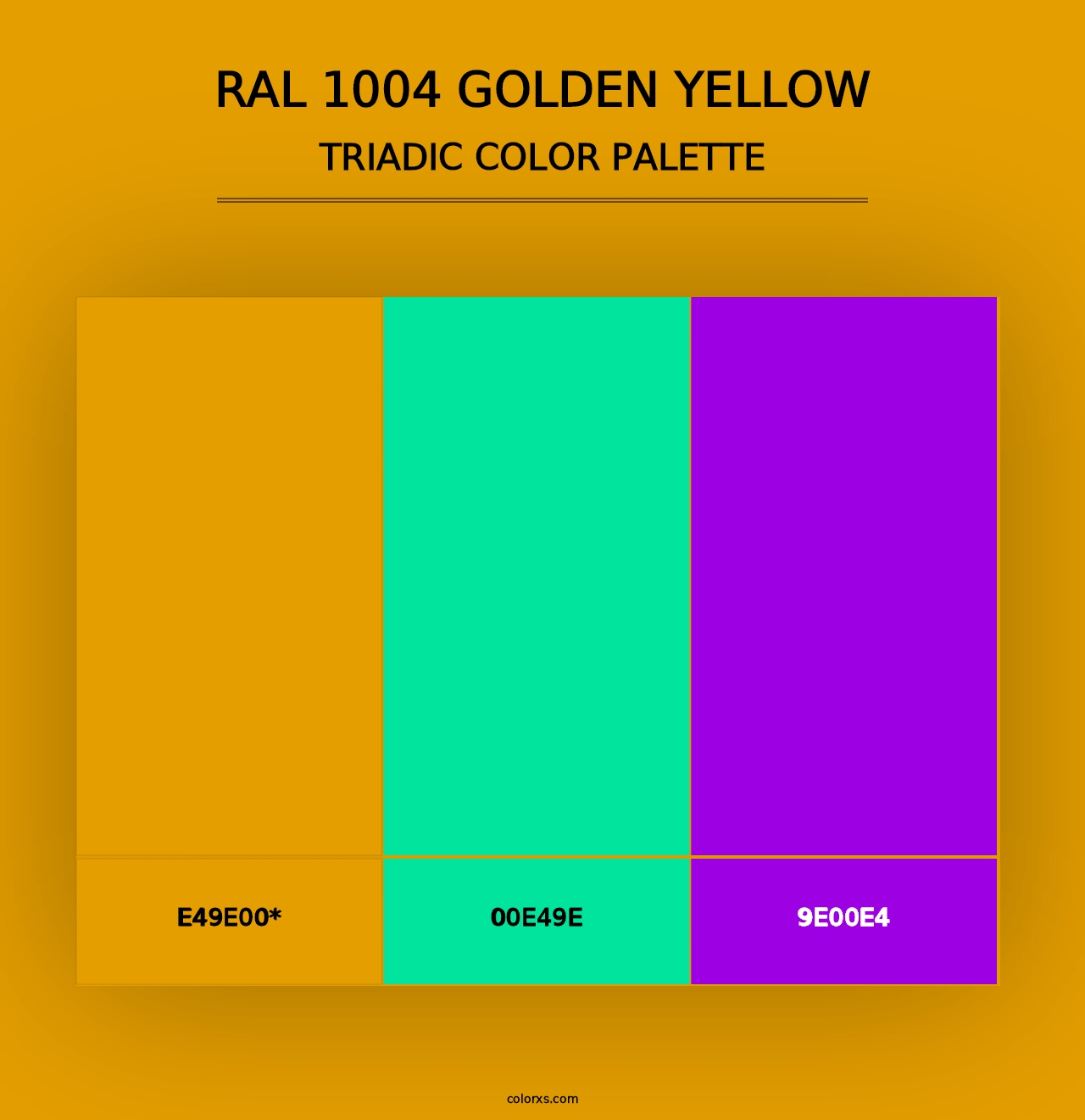 RAL 1004 Golden Yellow - Triadic Color Palette