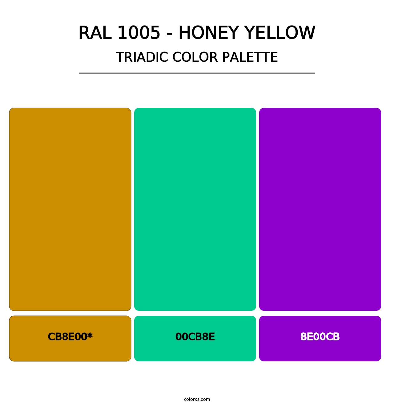 RAL 1005 - Honey Yellow - Triadic Color Palette