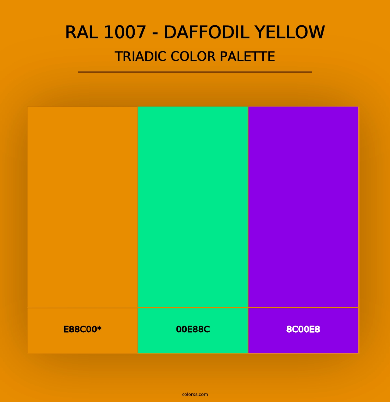 RAL 1007 - Daffodil Yellow - Triadic Color Palette