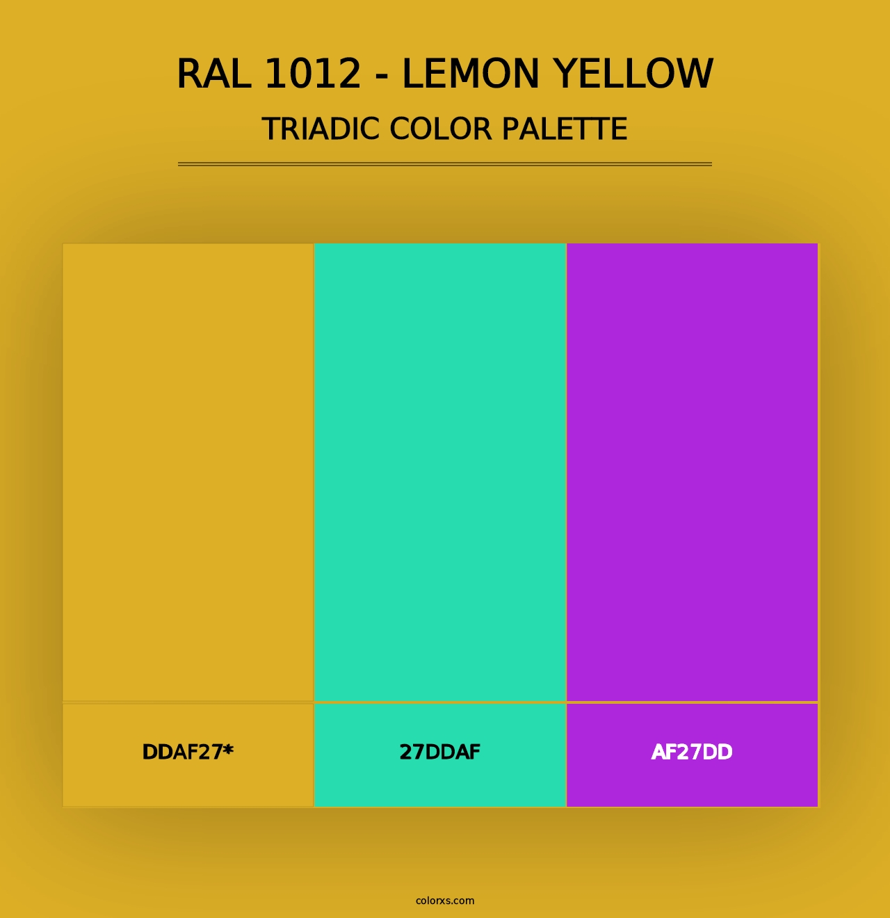 RAL 1012 - Lemon Yellow - Triadic Color Palette