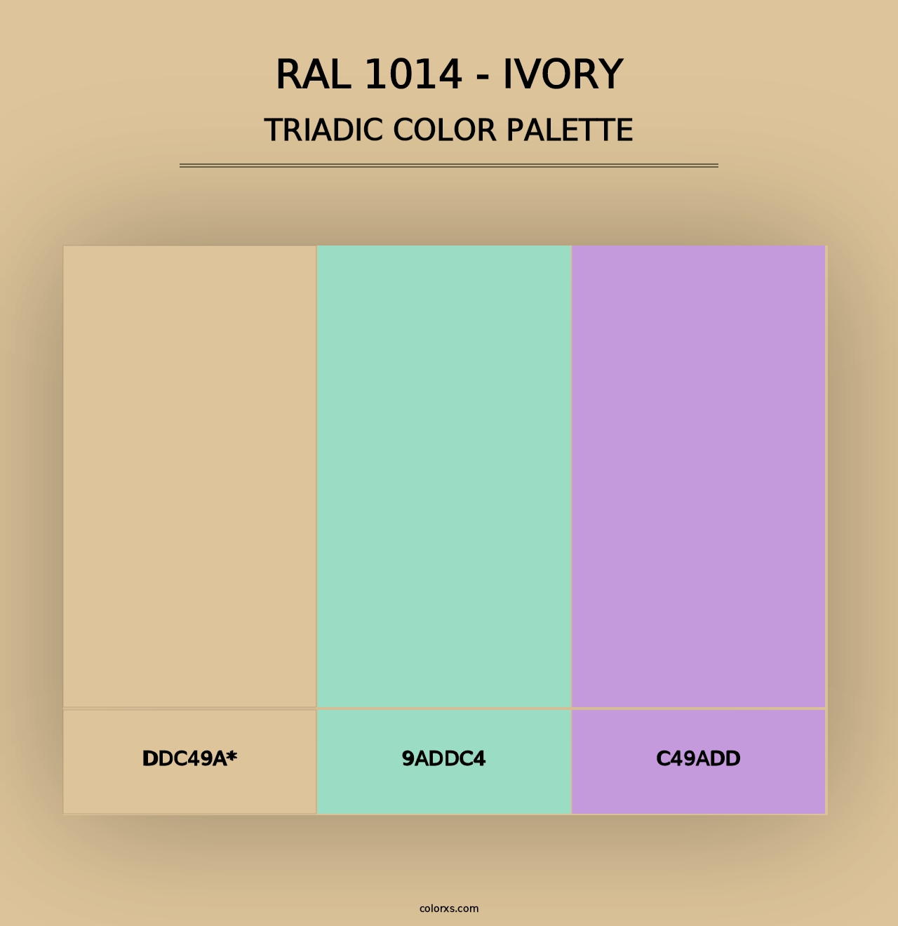 RAL 1014 - Ivory - Triadic Color Palette