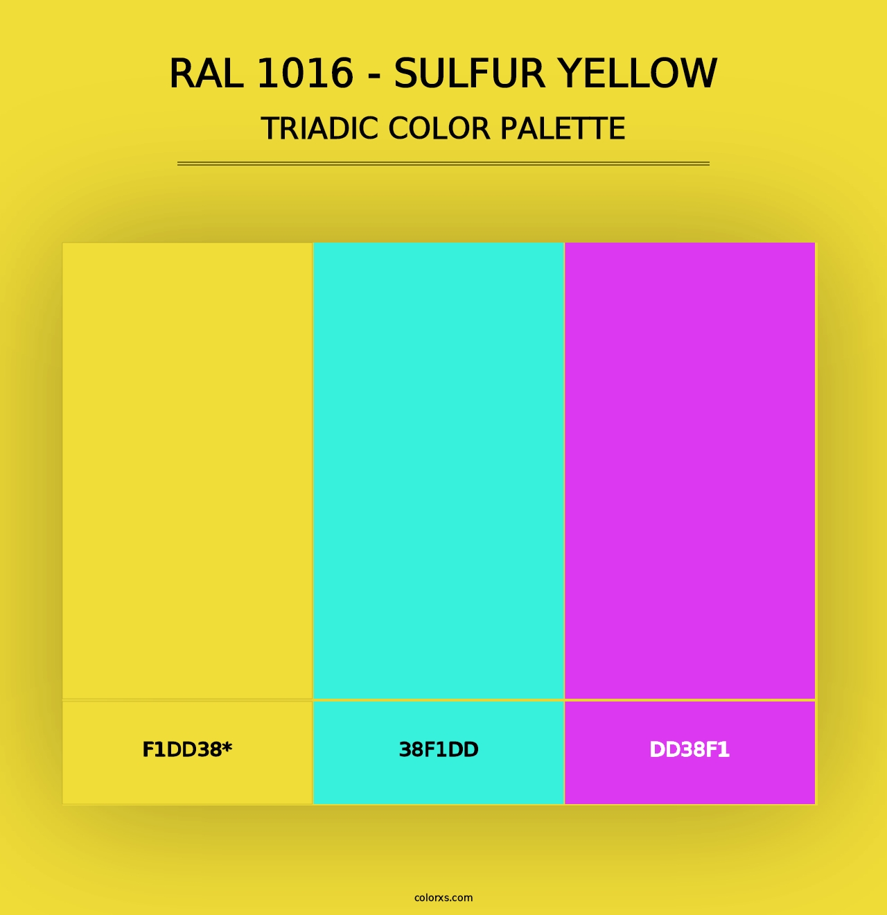 RAL 1016 - Sulfur Yellow - Triadic Color Palette