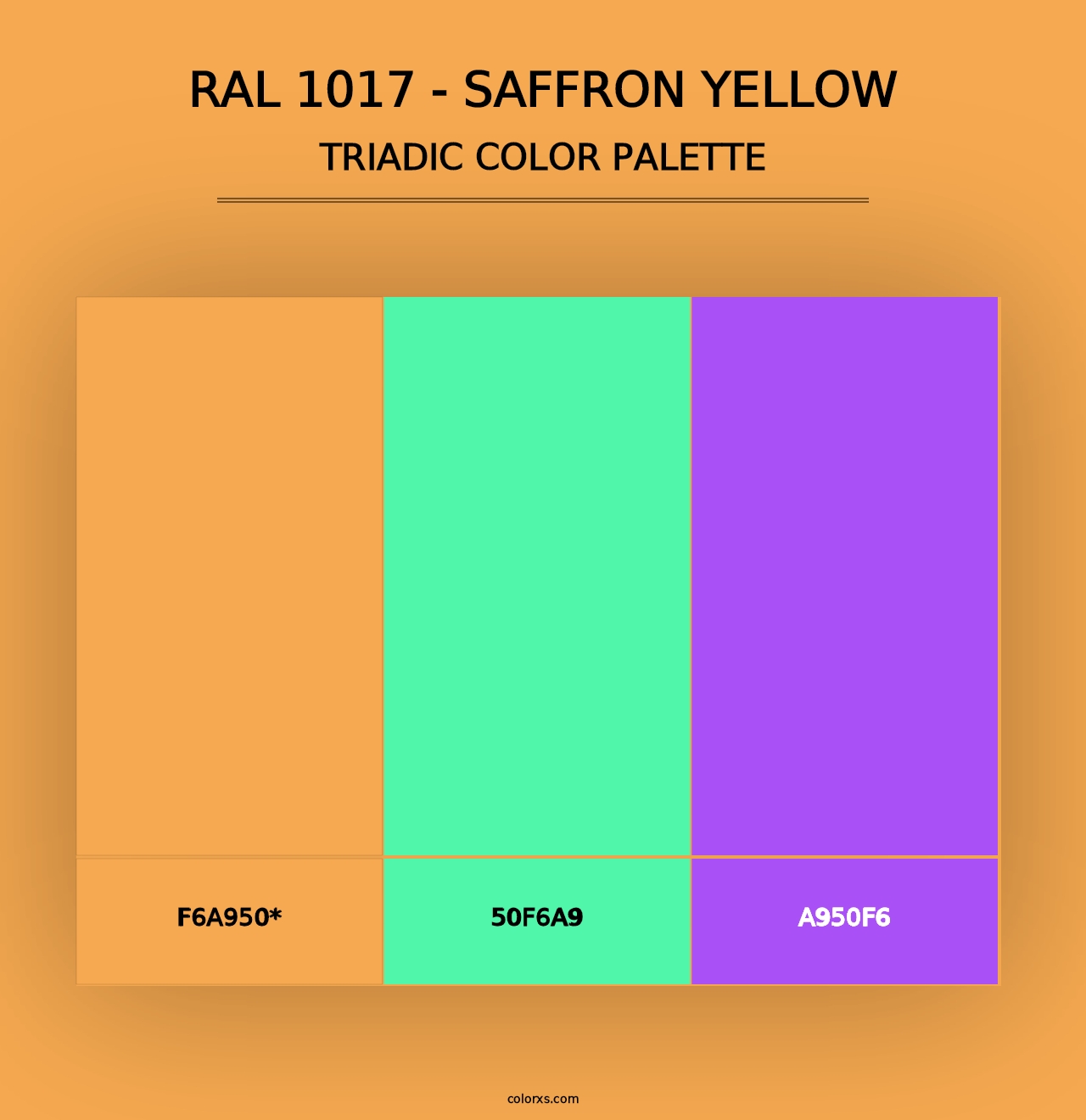 RAL 1017 - Saffron Yellow - Triadic Color Palette