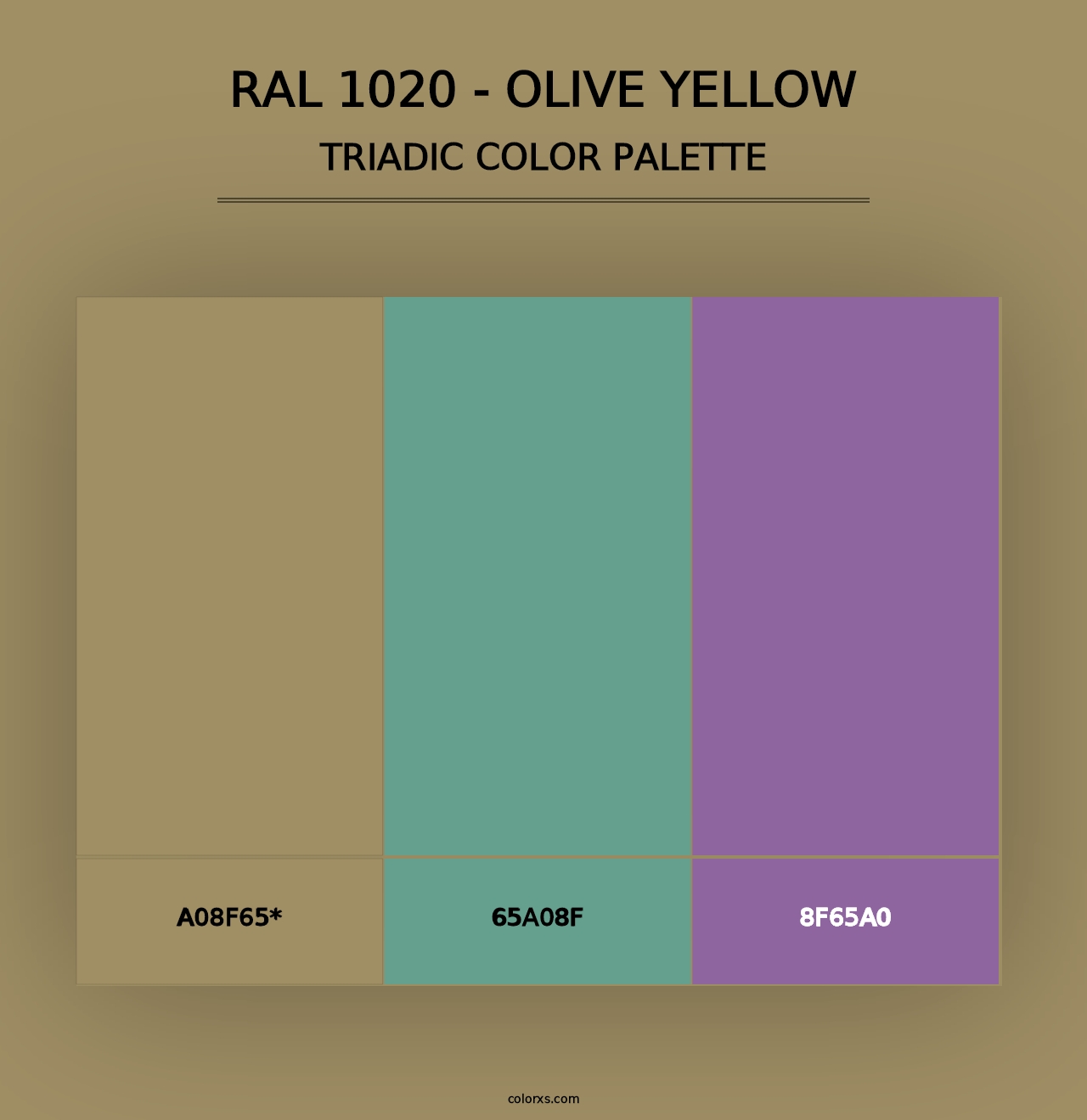 RAL 1020 - Olive Yellow - Triadic Color Palette