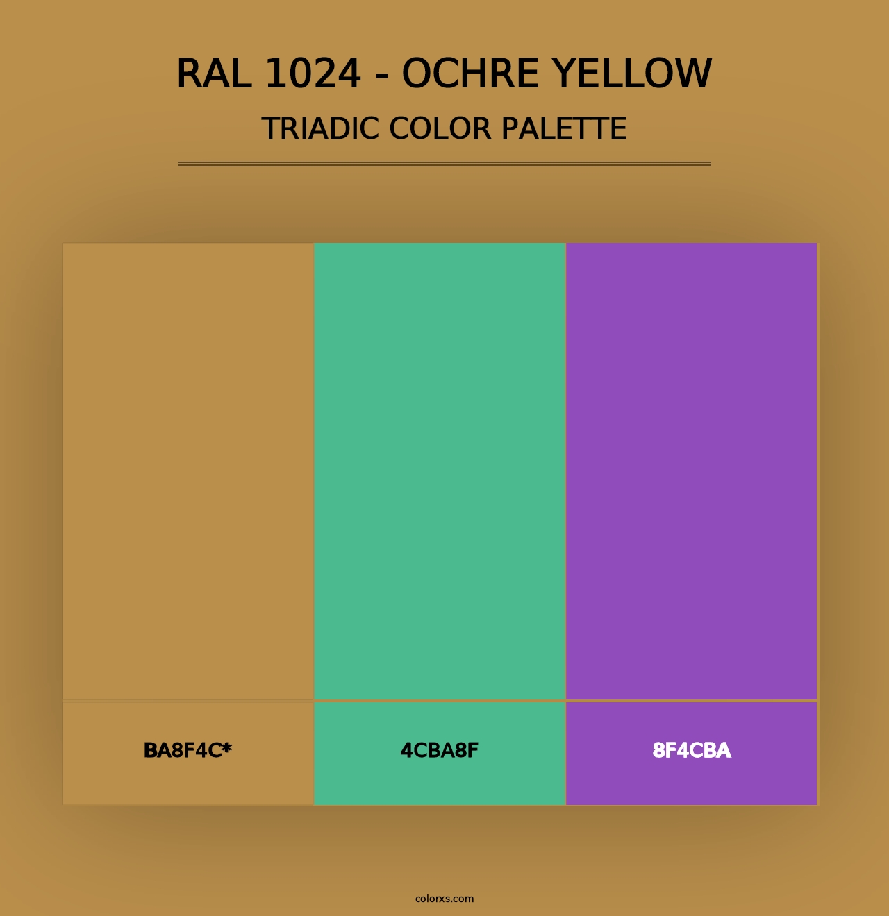 RAL 1024 - Ochre Yellow - Triadic Color Palette