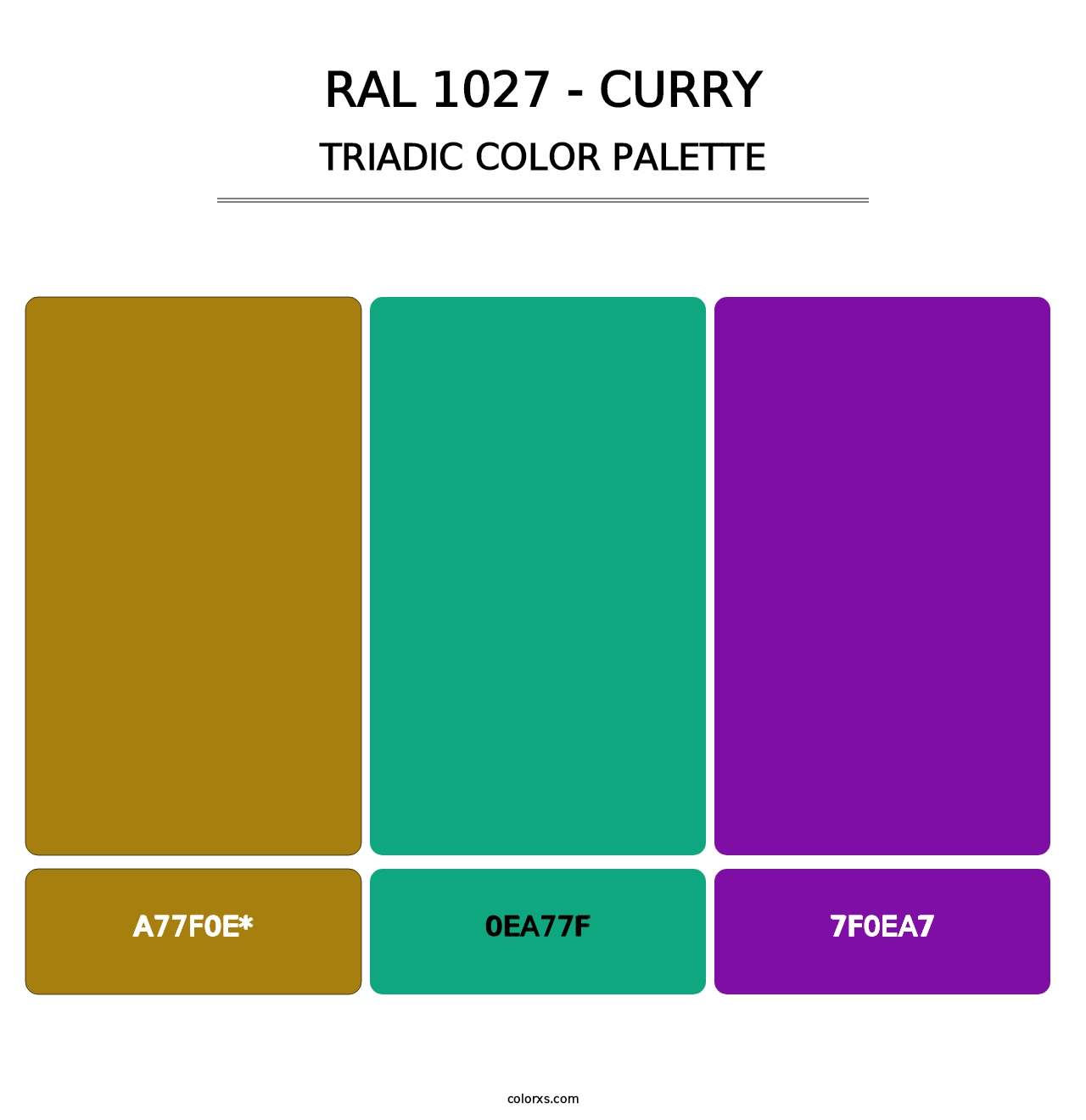 RAL 1027 - Curry - Triadic Color Palette