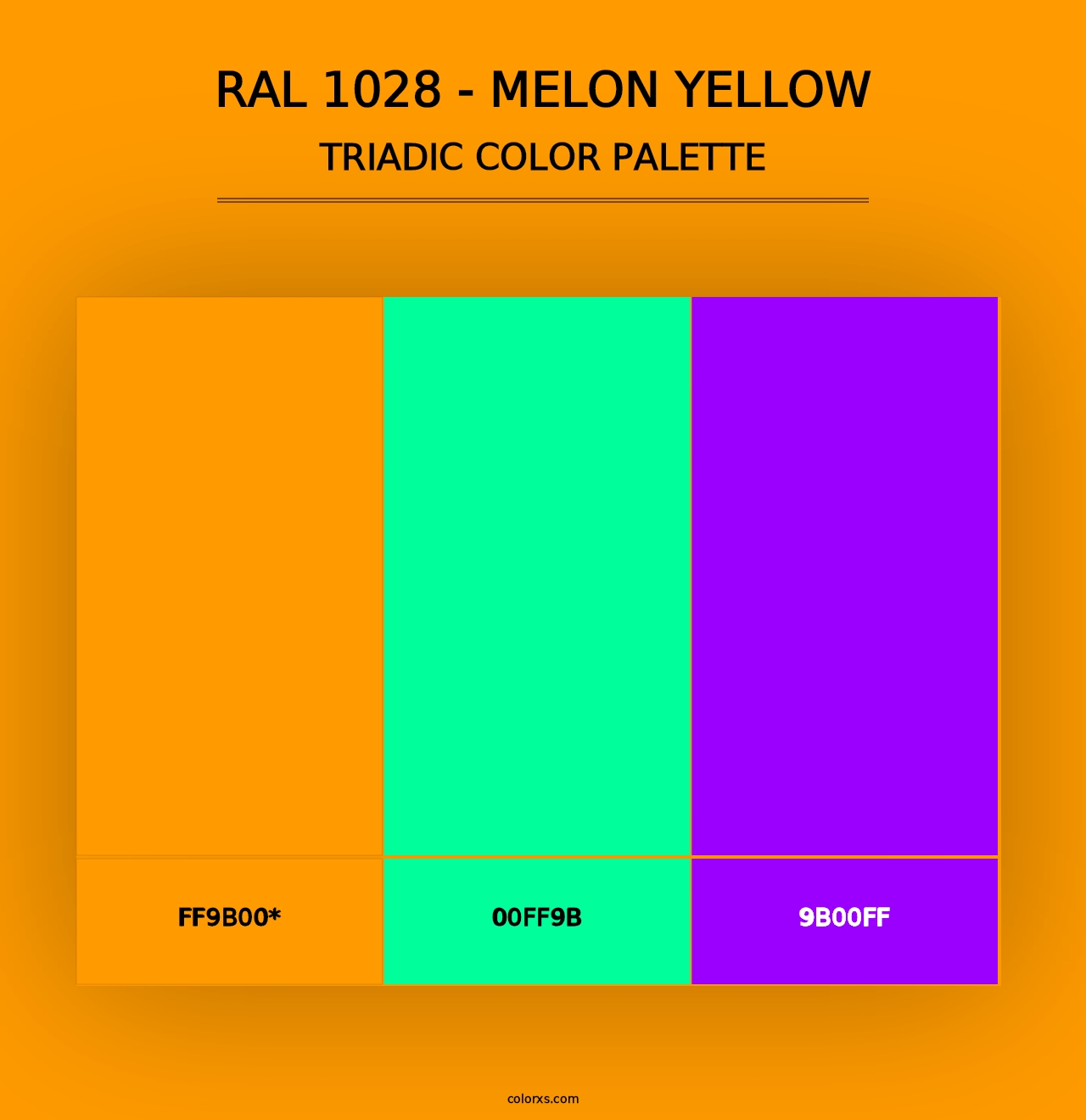 RAL 1028 - Melon Yellow - Triadic Color Palette