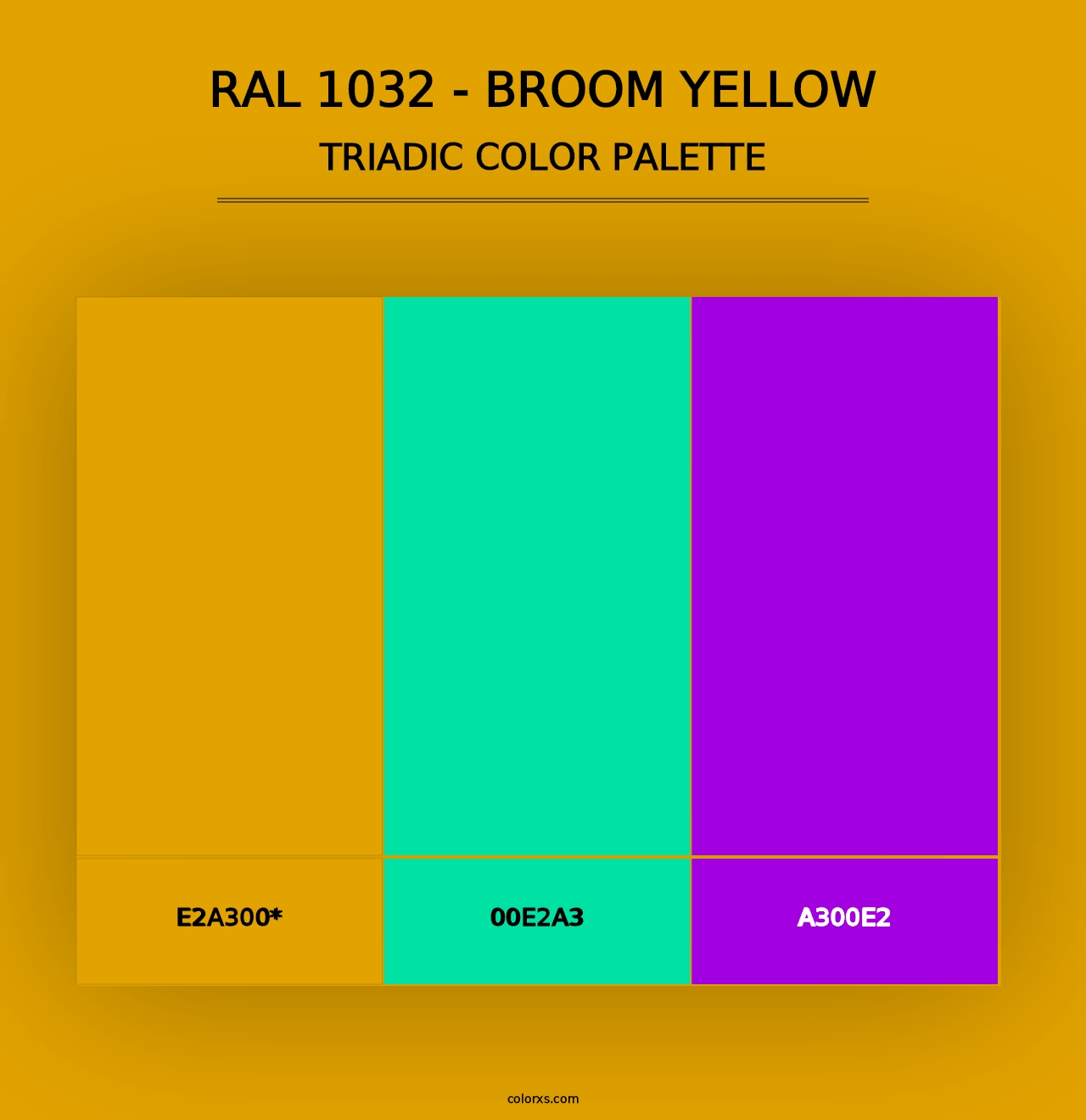 RAL 1032 - Broom Yellow - Triadic Color Palette