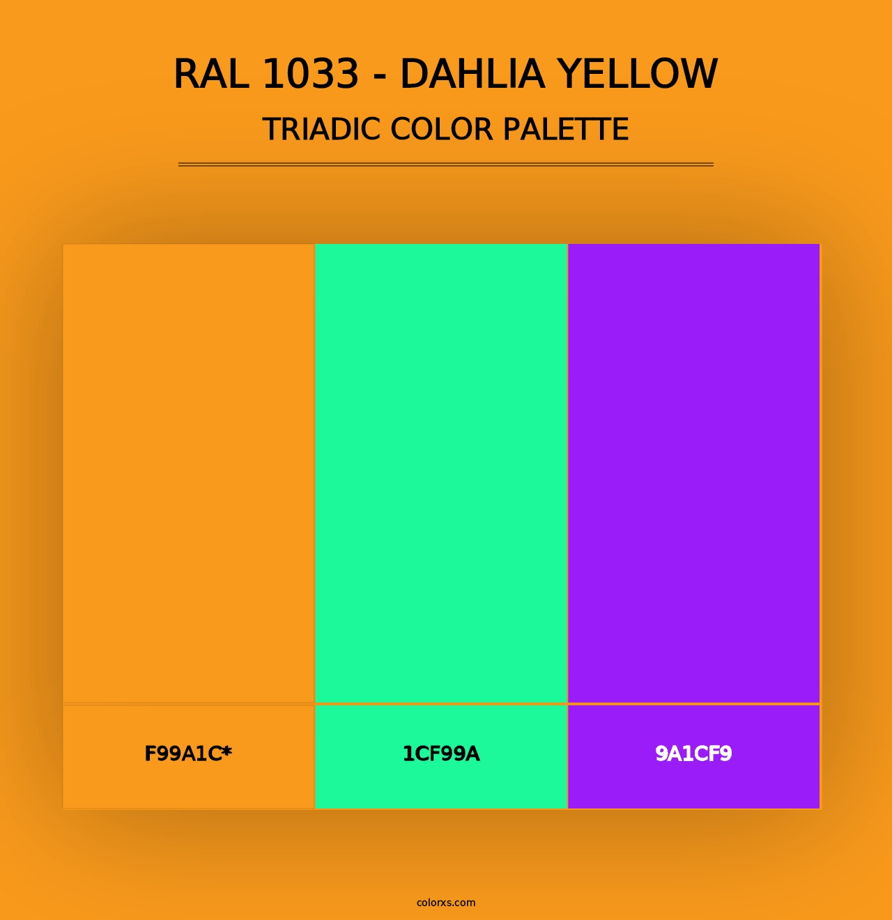 RAL 1033 - Dahlia Yellow - Triadic Color Palette