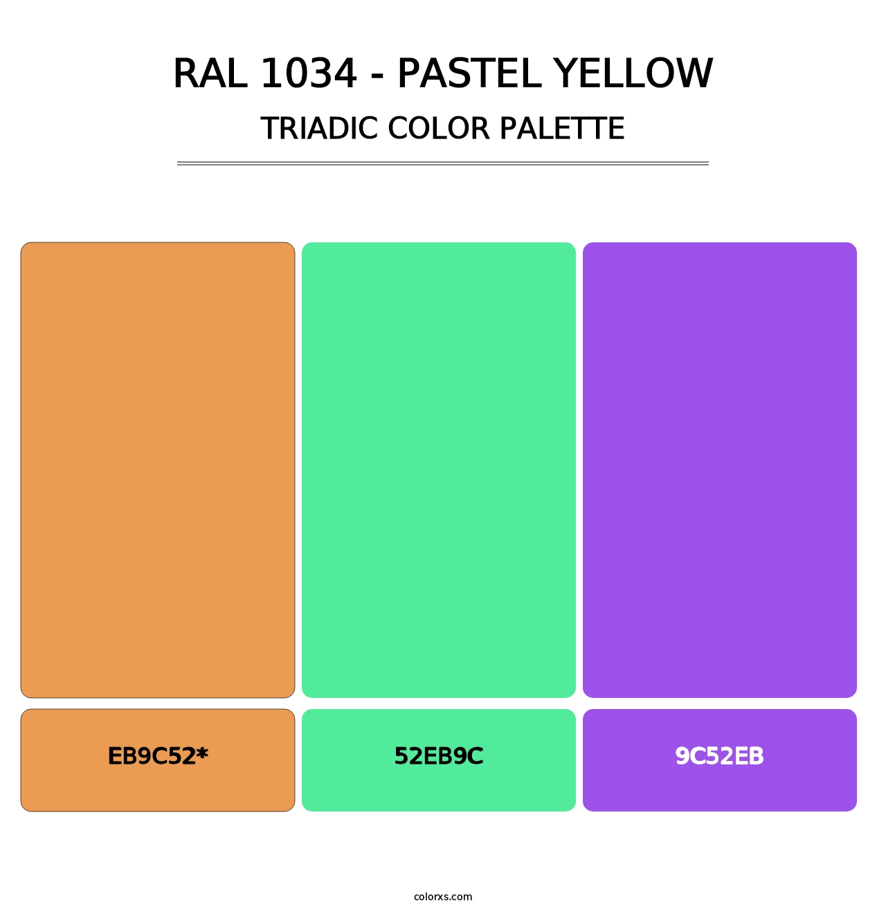 RAL 1034 - Pastel Yellow - Triadic Color Palette