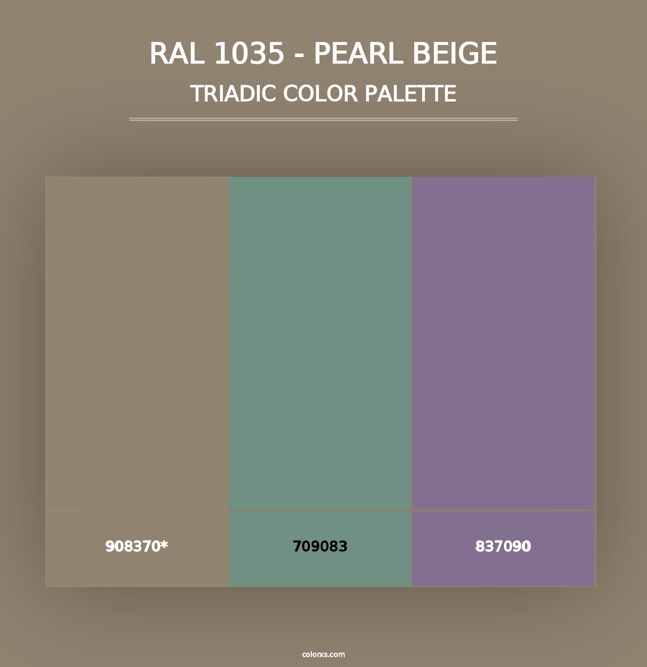 RAL 1035 - Pearl Beige - Triadic Color Palette