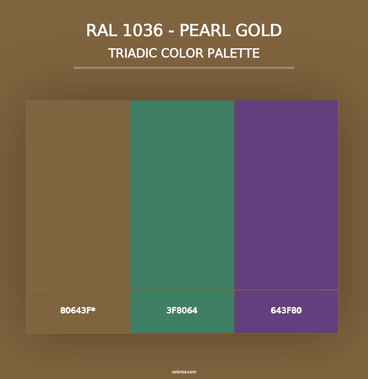 RAL 1036 - Pearl Gold - Triadic Color Palette