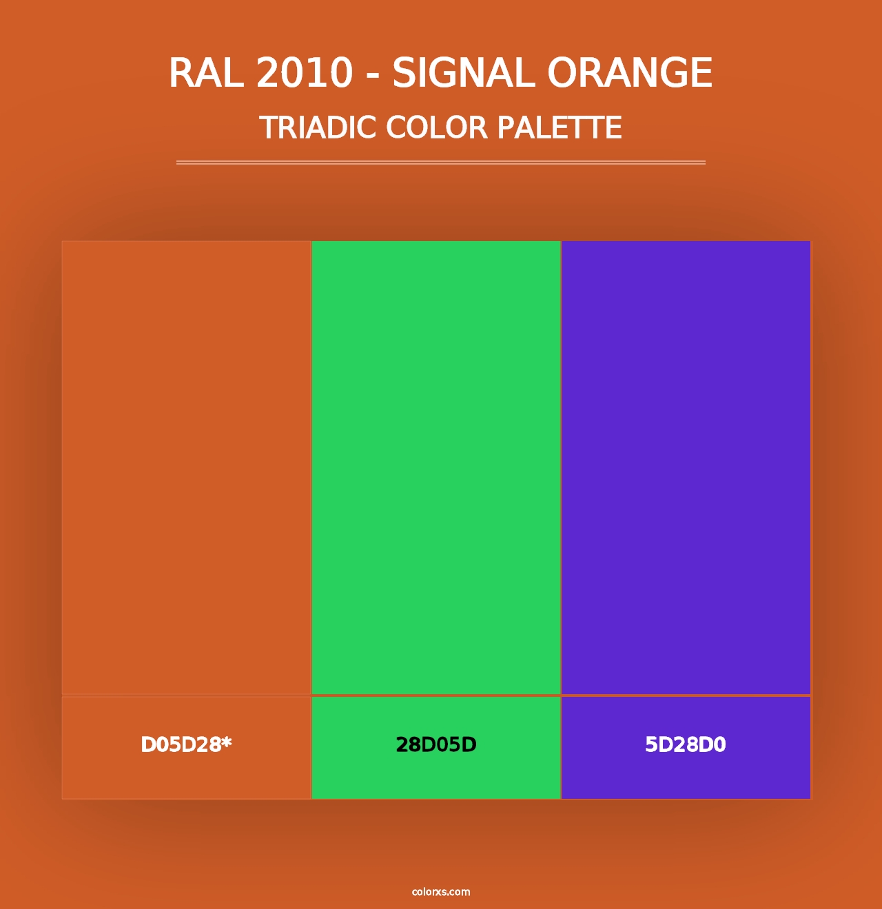 RAL 2010 - Signal Orange - Triadic Color Palette