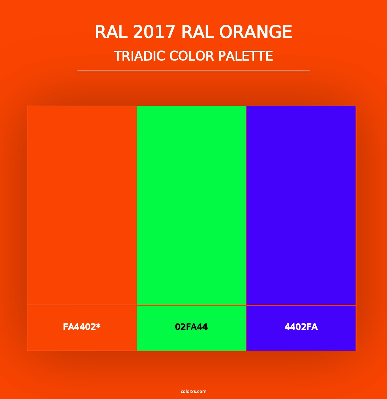 RAL 2017 RAL Orange - Triadic Color Palette