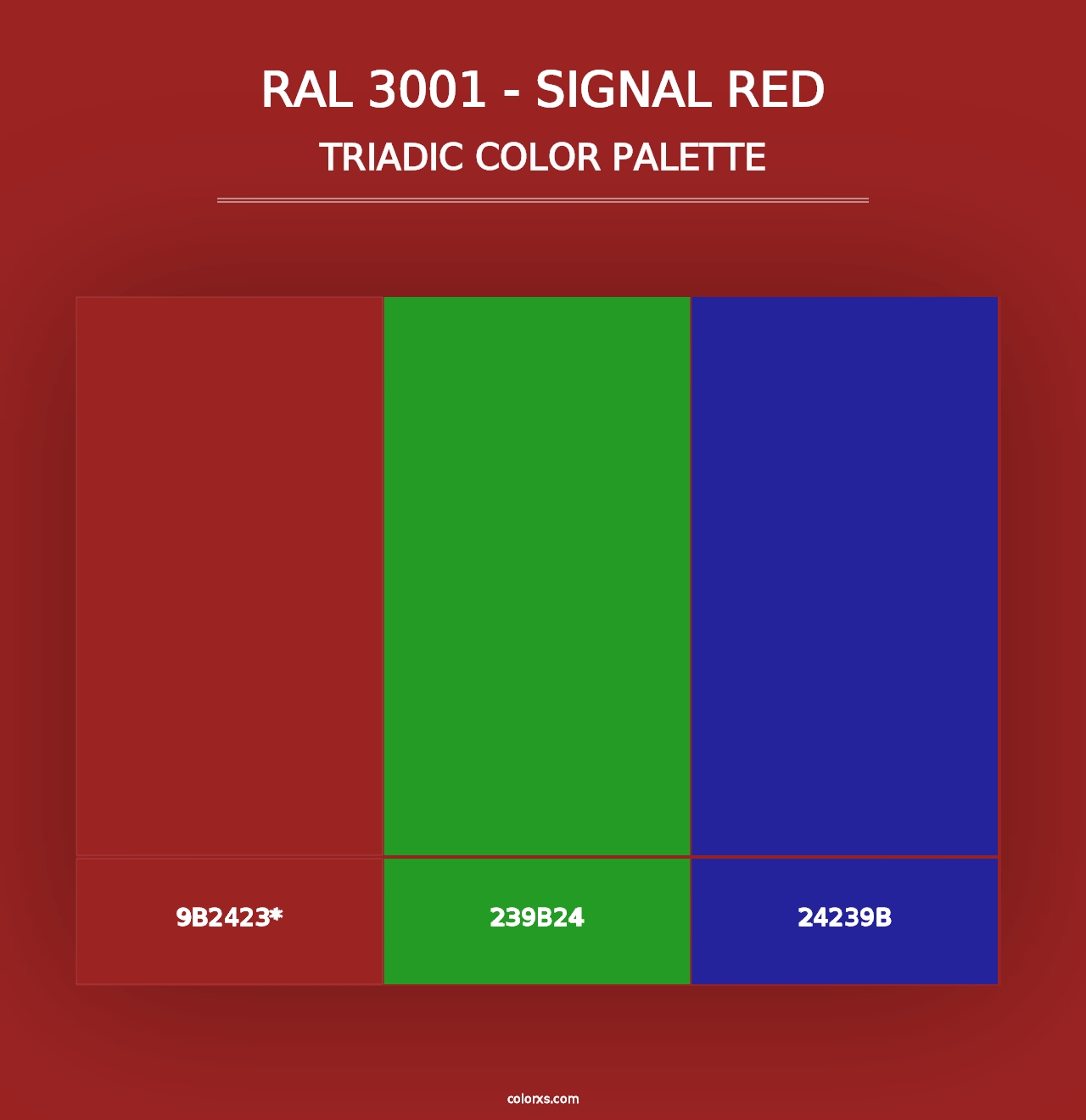 RAL 3001 - Signal Red - Triadic Color Palette