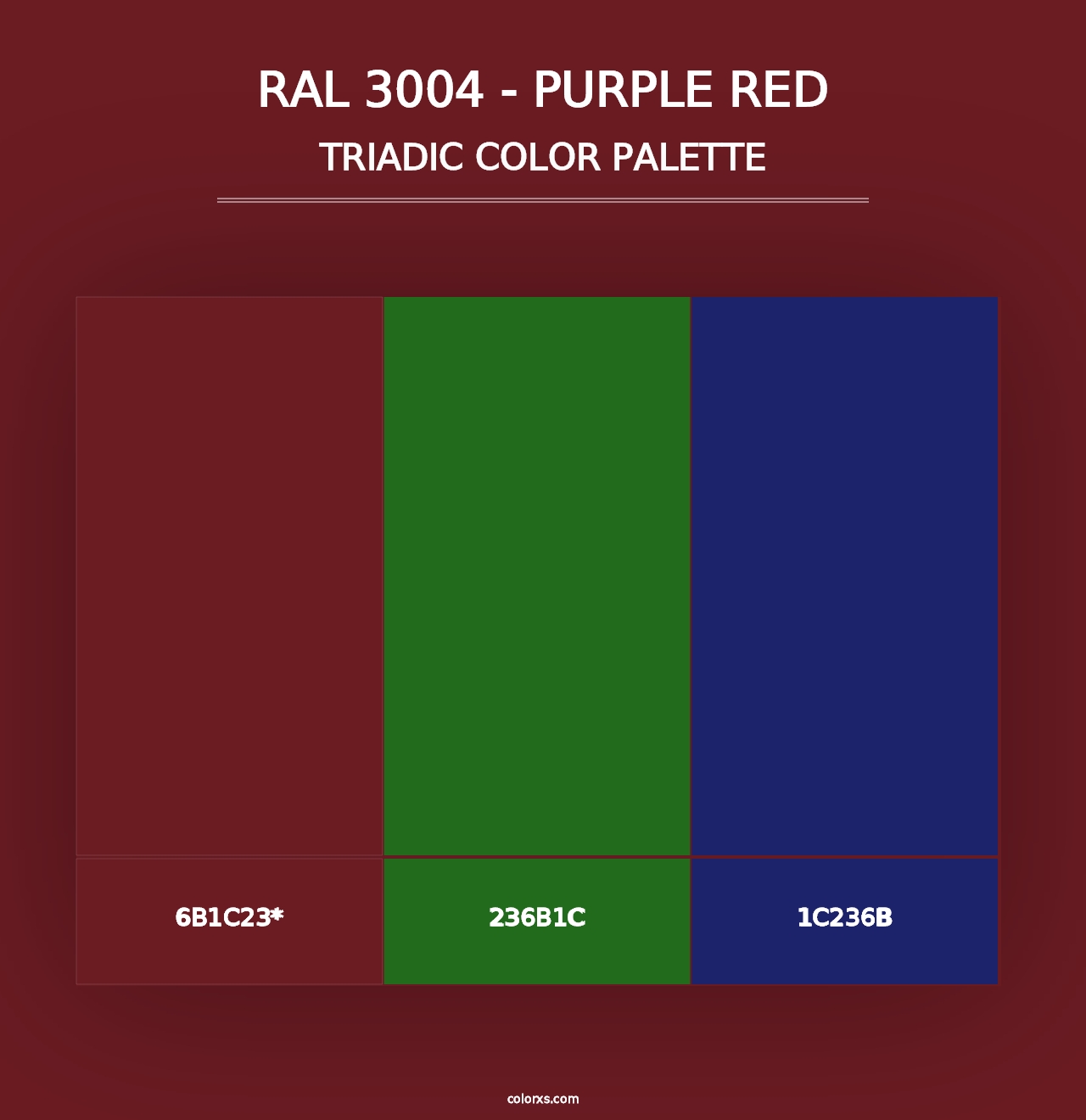 RAL 3004 - Purple Red - Triadic Color Palette