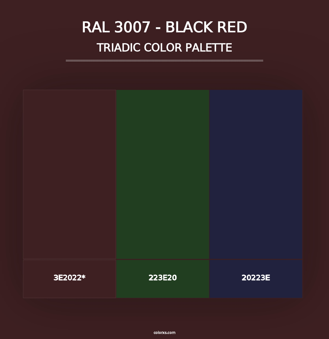 RAL 3007 - Black Red - Triadic Color Palette