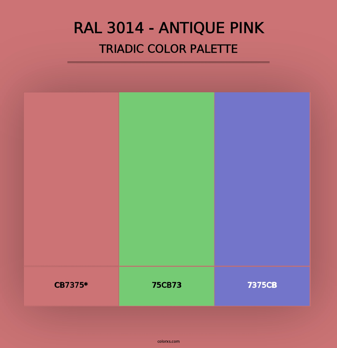 RAL 3014 - Antique Pink - Triadic Color Palette