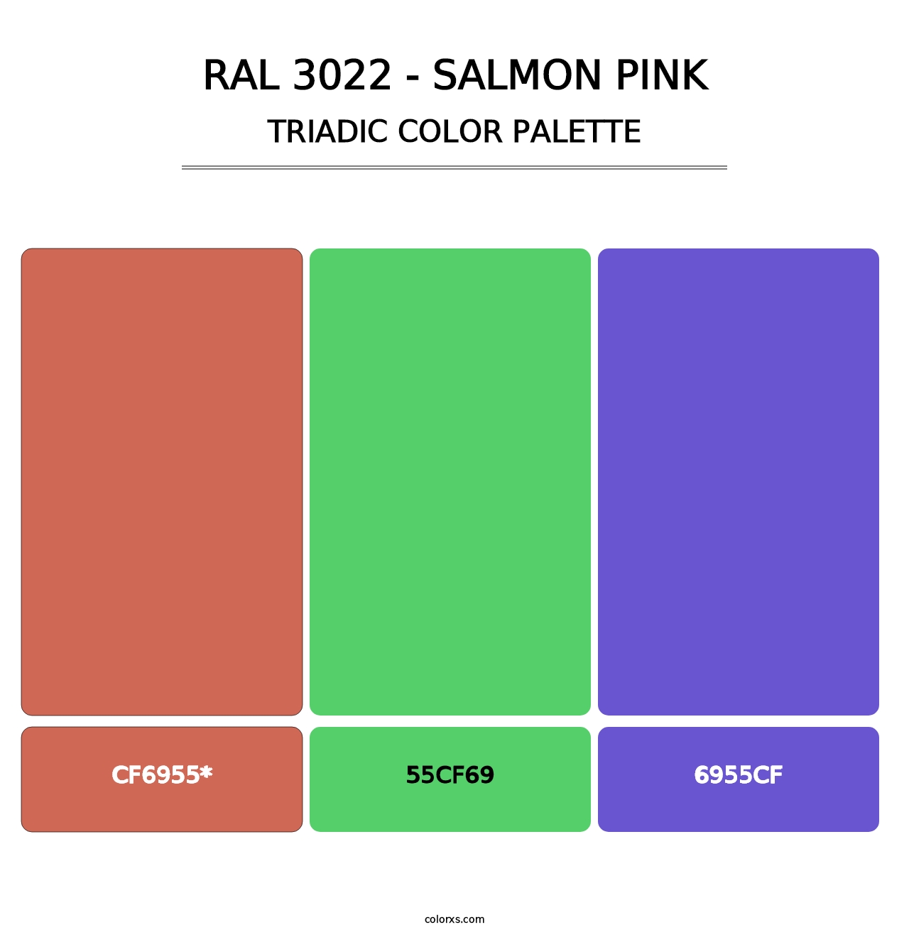 RAL 3022 - Salmon Pink - Triadic Color Palette