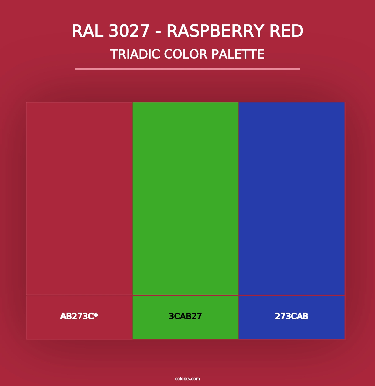 RAL 3027 - Raspberry Red - Triadic Color Palette