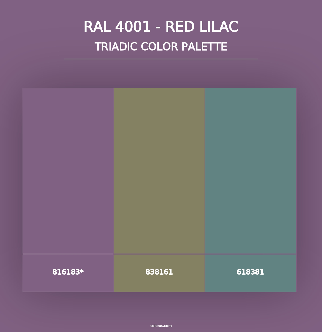 RAL 4001 - Red Lilac - Triadic Color Palette