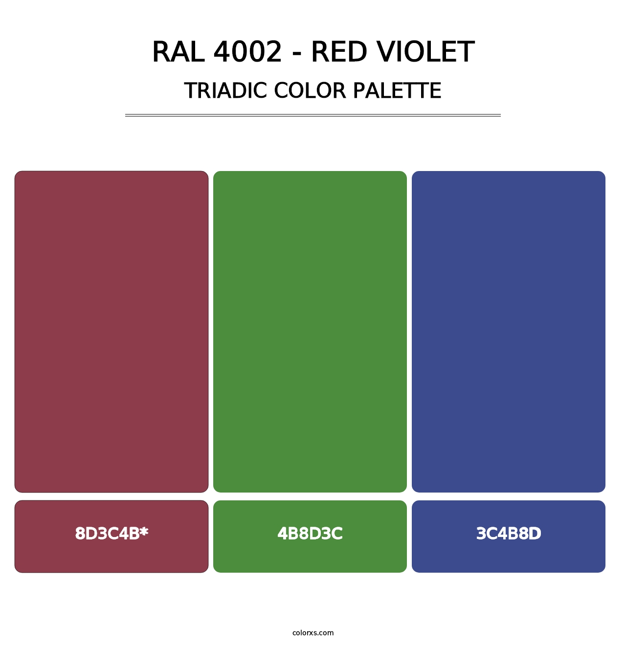 RAL 4002 - Red Violet - Triadic Color Palette