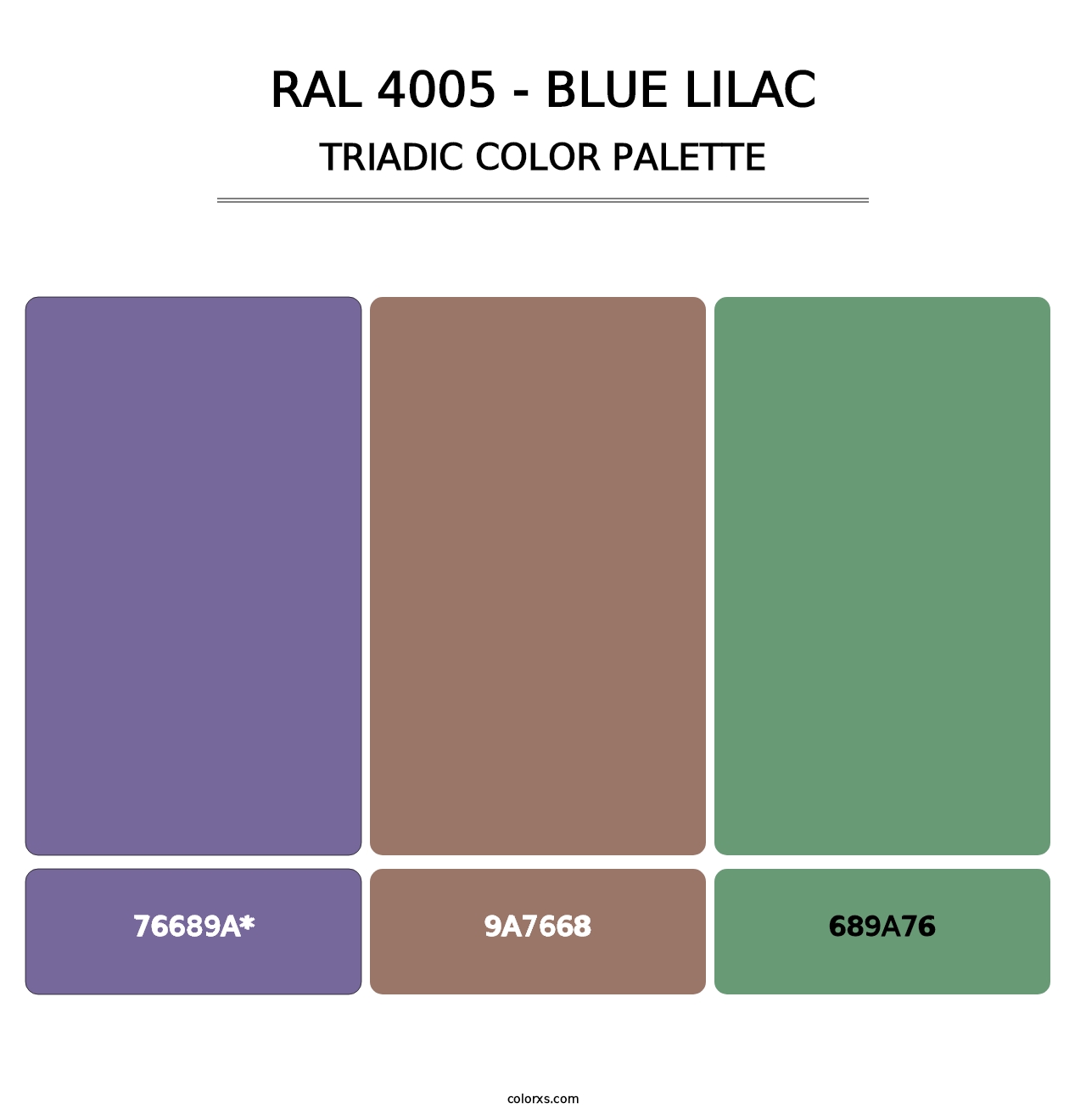 RAL 4005 - Blue Lilac - Triadic Color Palette