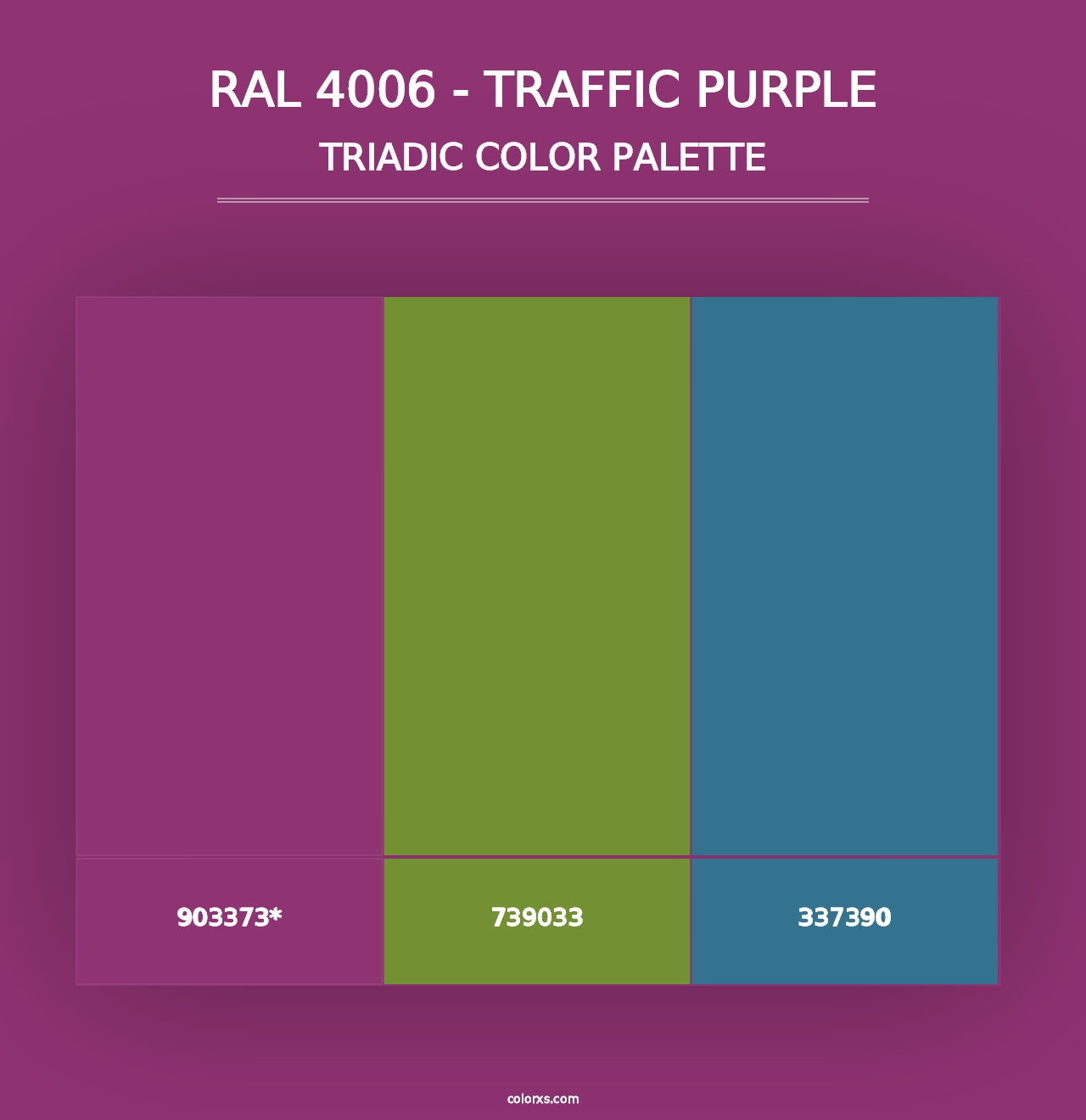 RAL 4006 - Traffic Purple - Triadic Color Palette