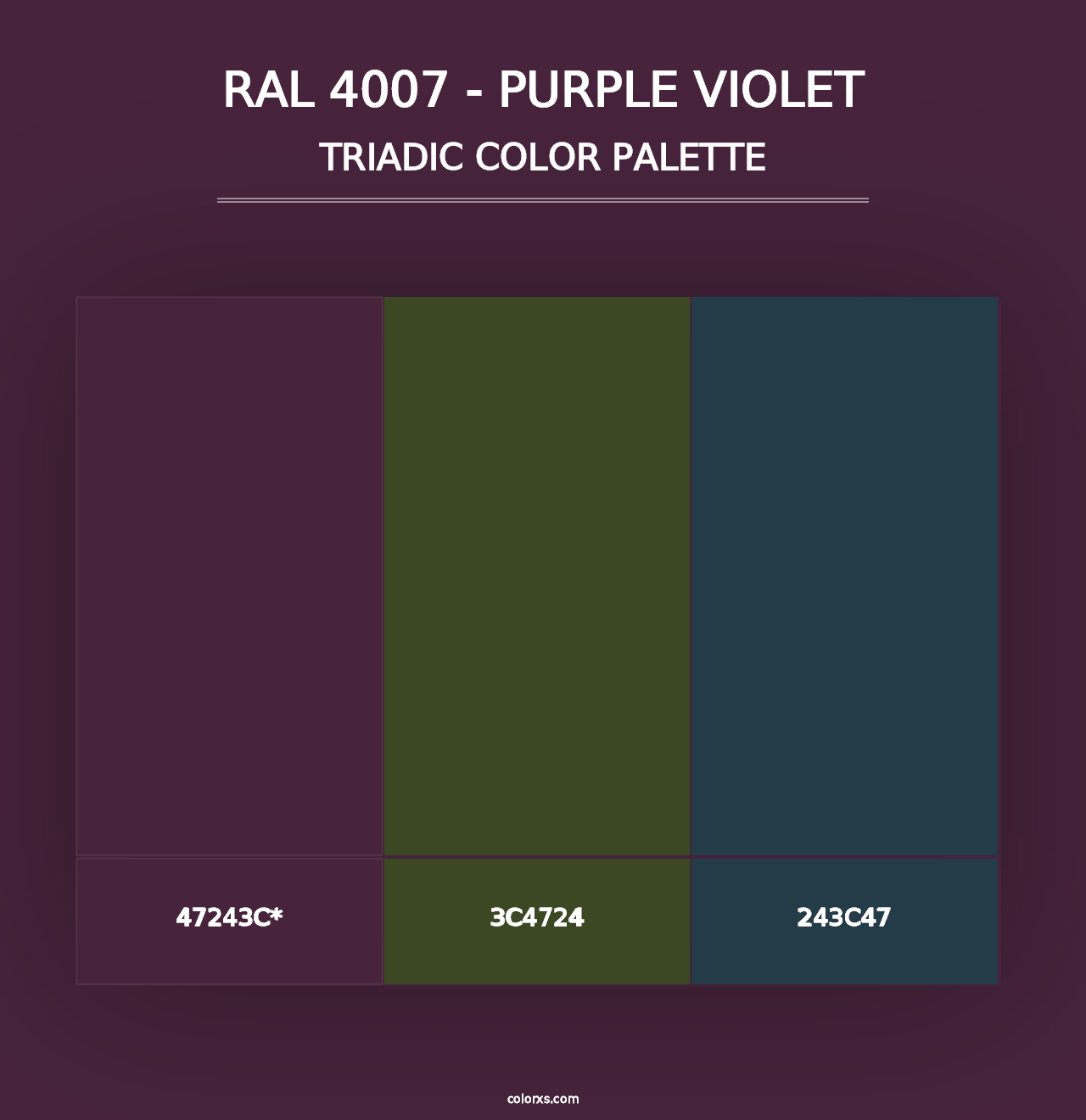 RAL 4007 - Purple Violet - Triadic Color Palette