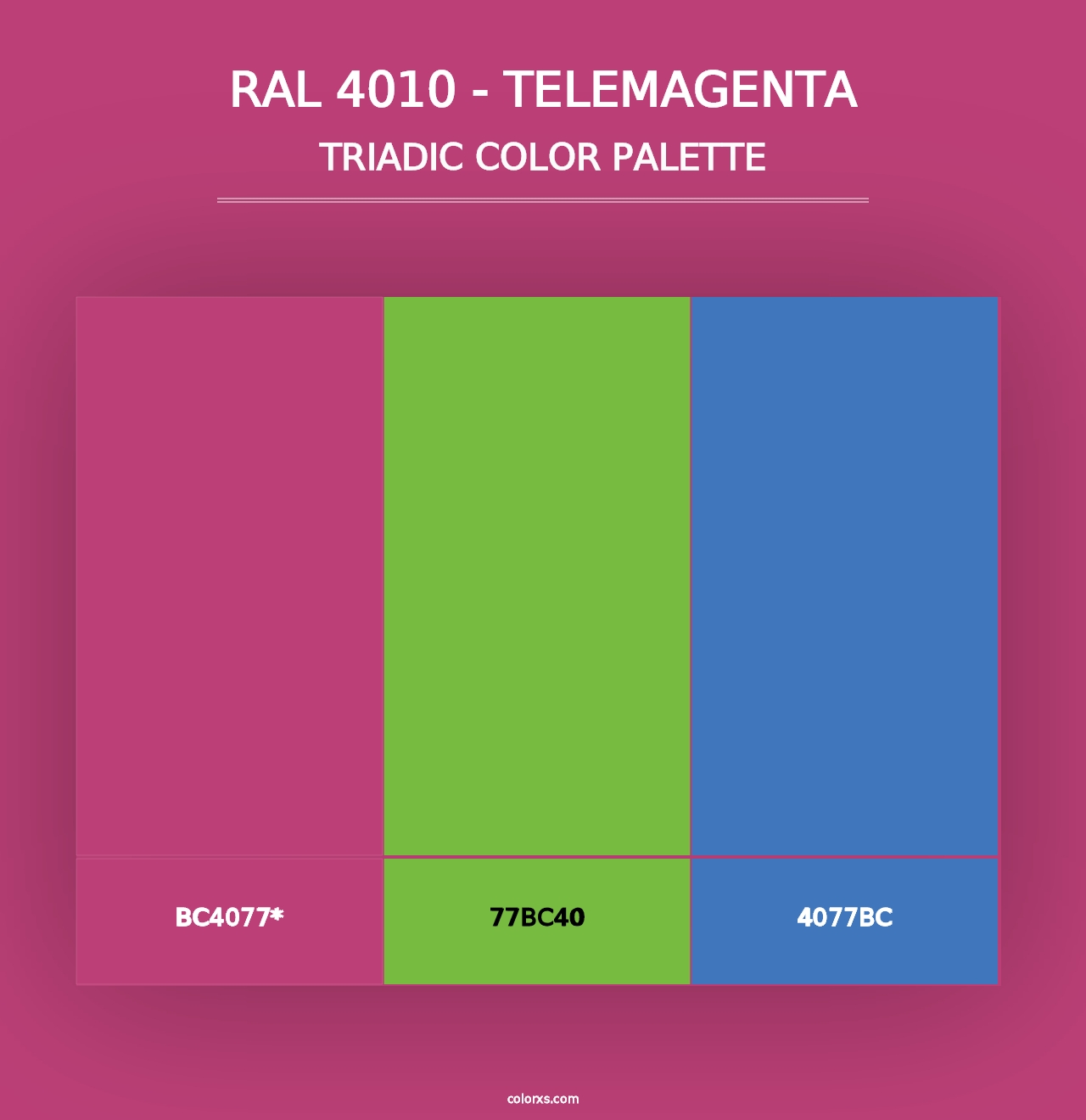 RAL 4010 - Telemagenta - Triadic Color Palette