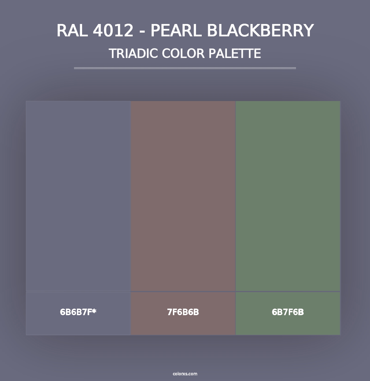 RAL 4012 - Pearl Blackberry - Triadic Color Palette