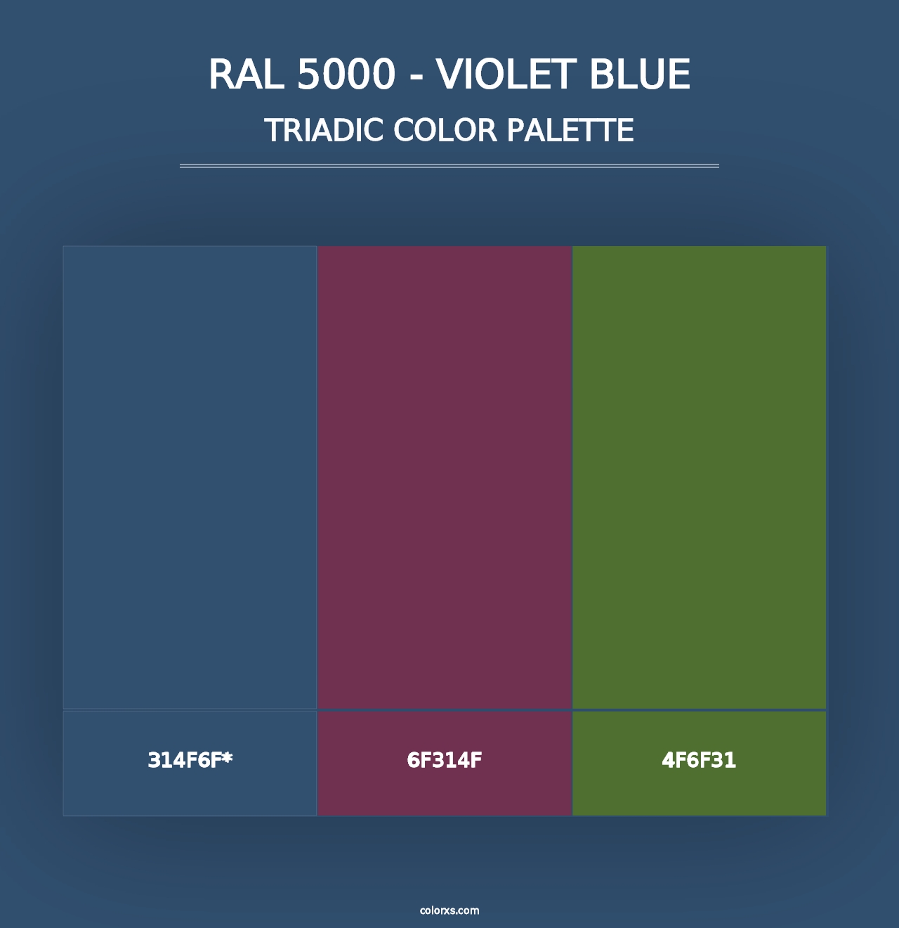 RAL 5000 - Violet Blue - Triadic Color Palette