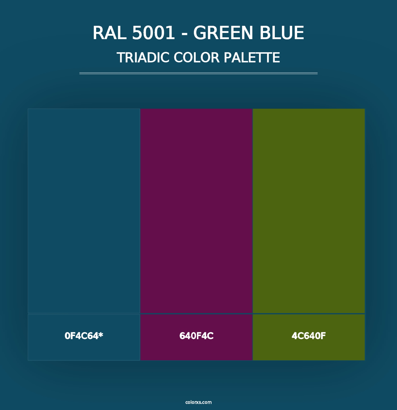 RAL 5001 - Green Blue - Triadic Color Palette