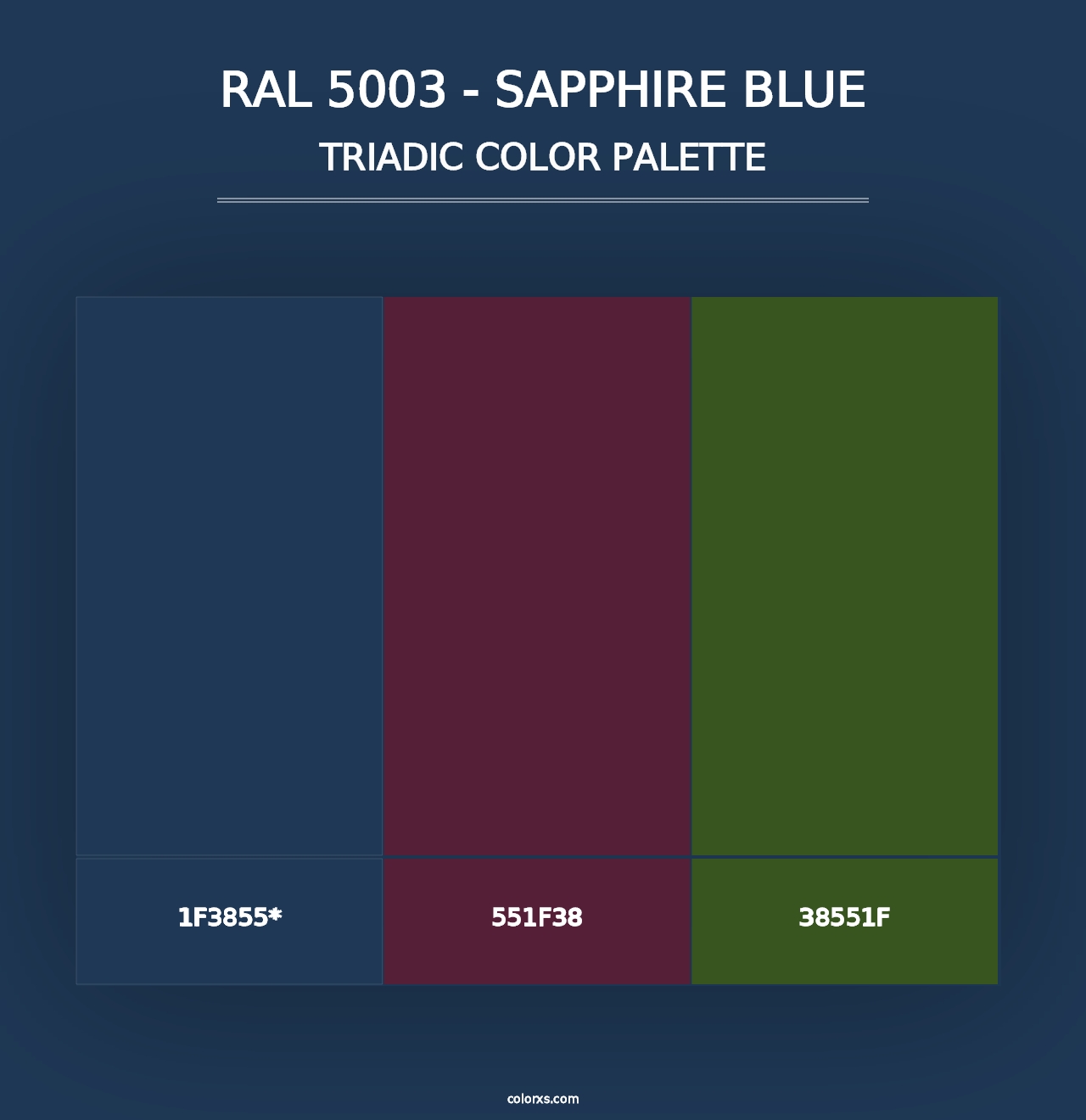 RAL 5003 - Sapphire Blue - Triadic Color Palette