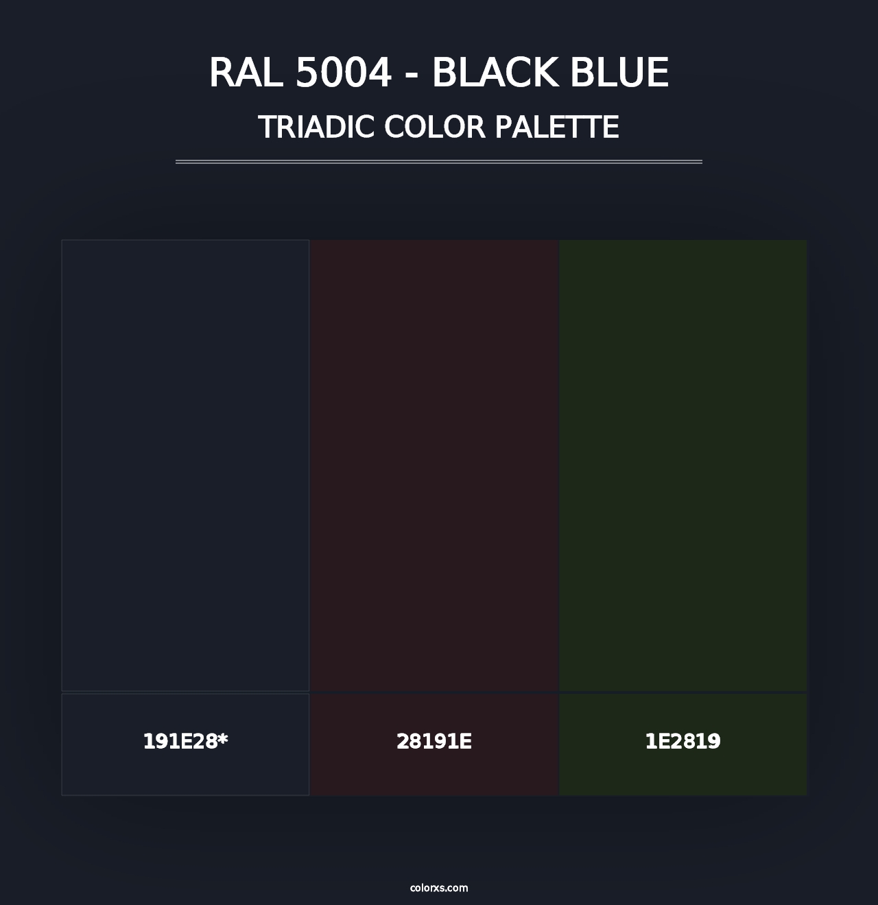 RAL 5004 - Black Blue - Triadic Color Palette