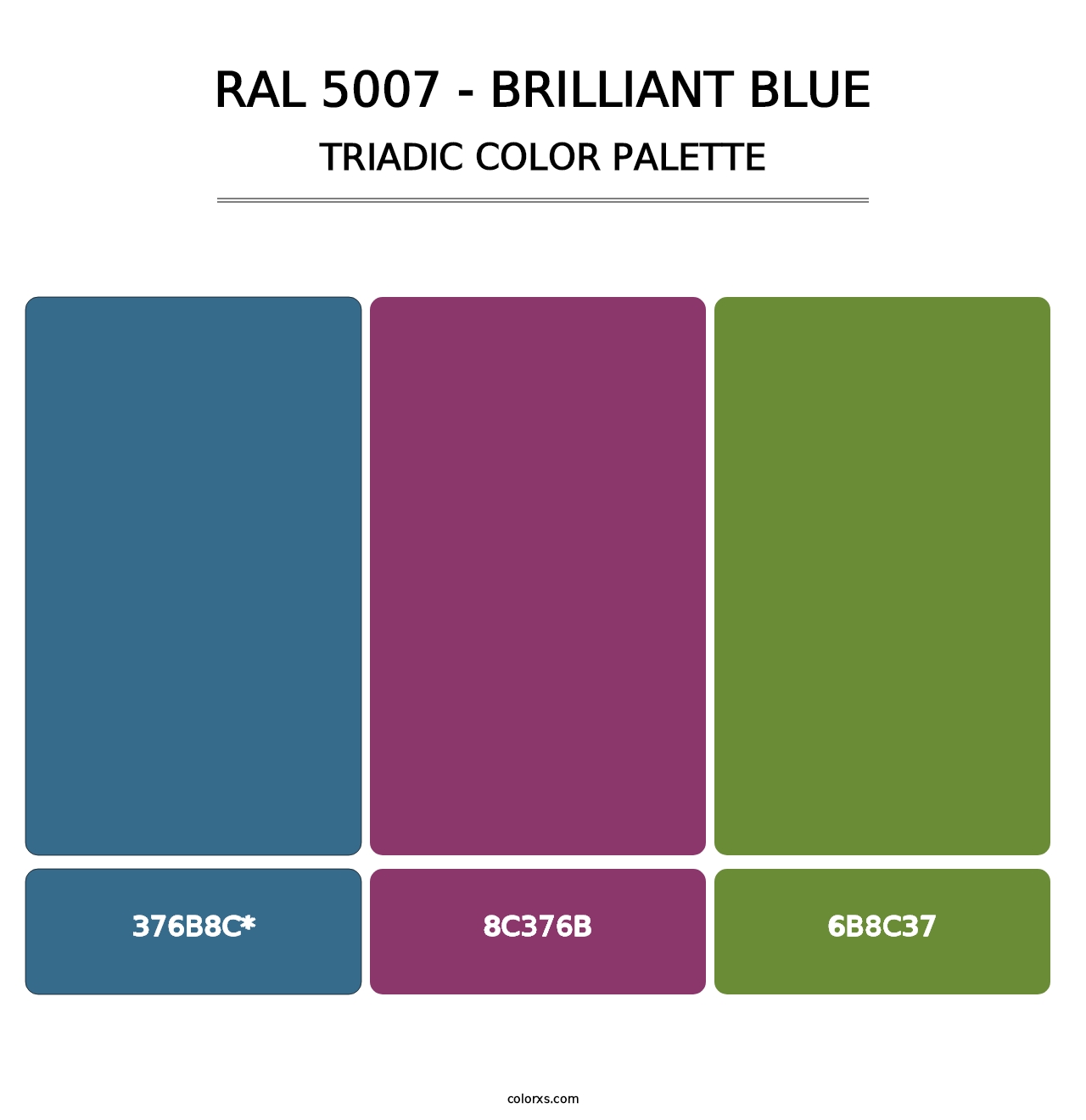 RAL 5007 - Brilliant Blue - Triadic Color Palette