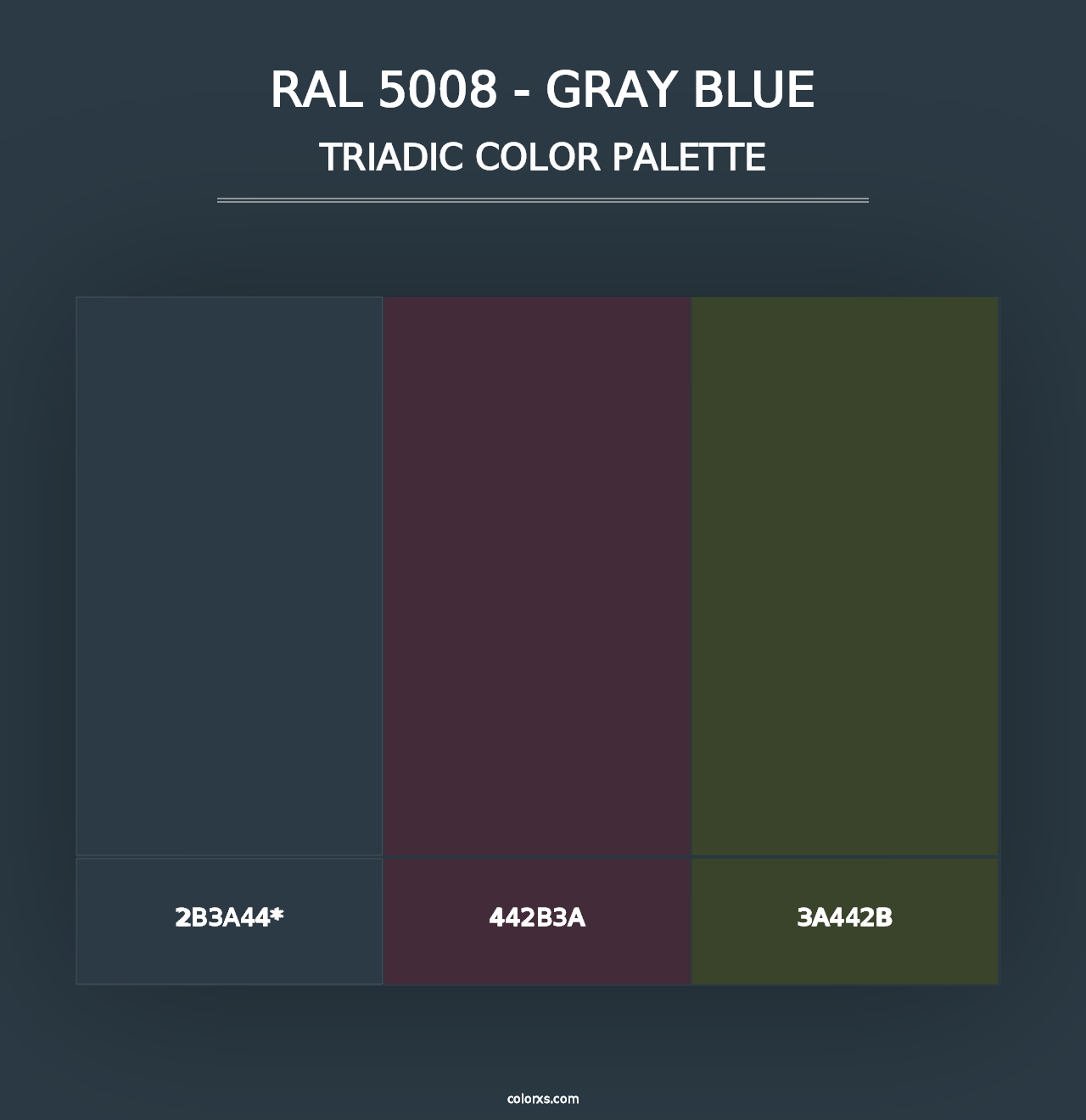 RAL 5008 - Gray Blue - Triadic Color Palette