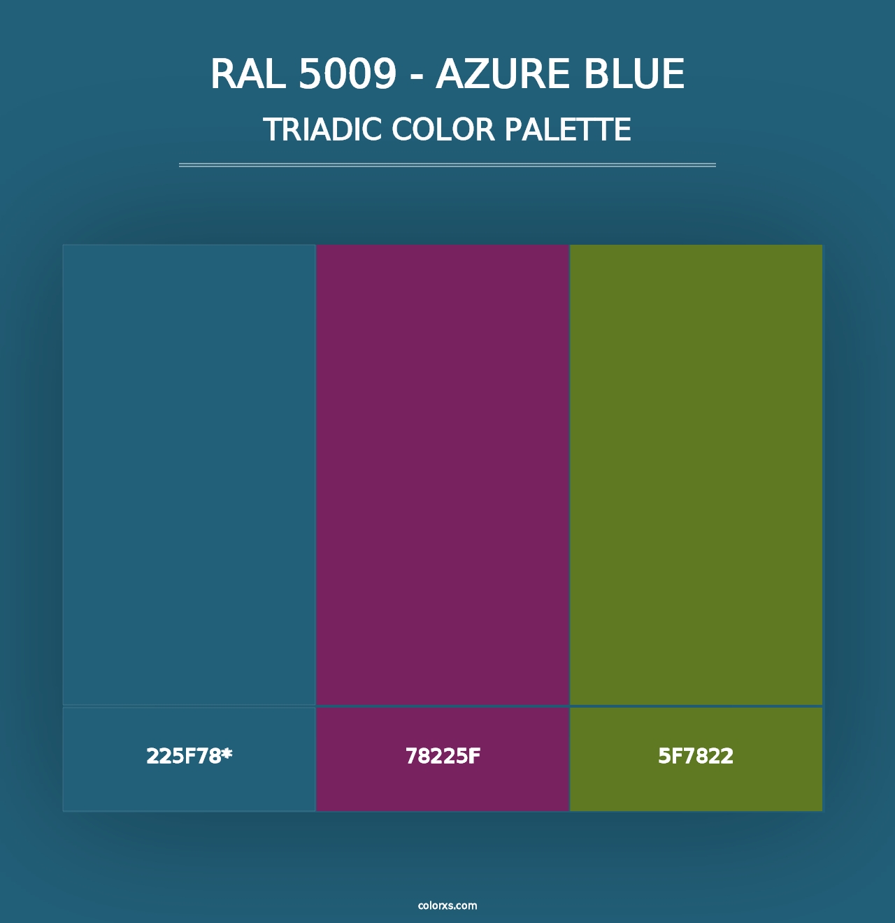 RAL 5009 - Azure Blue - Triadic Color Palette