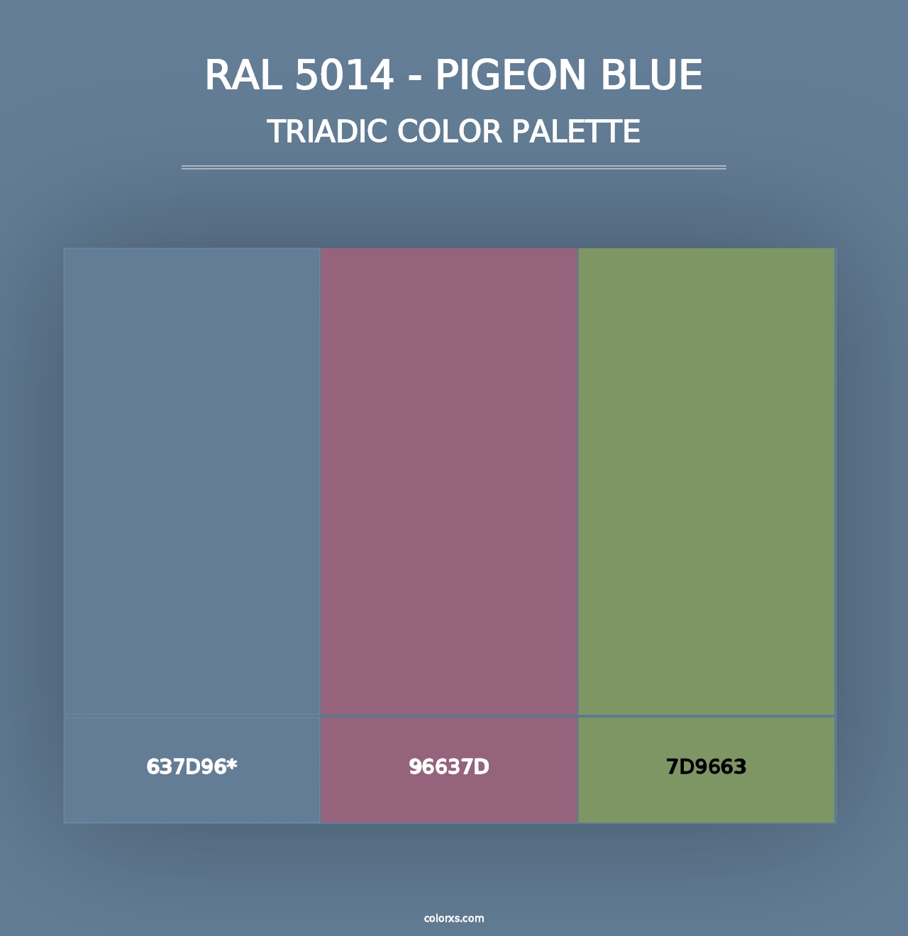 RAL 5014 - Pigeon Blue - Triadic Color Palette