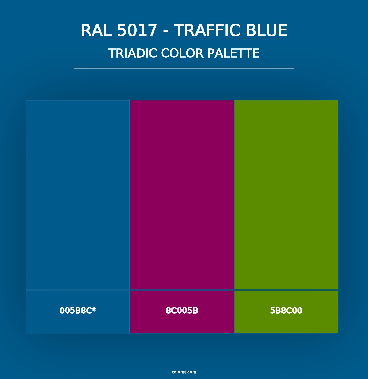 RAL 5017 - Traffic Blue - Triadic Color Palette