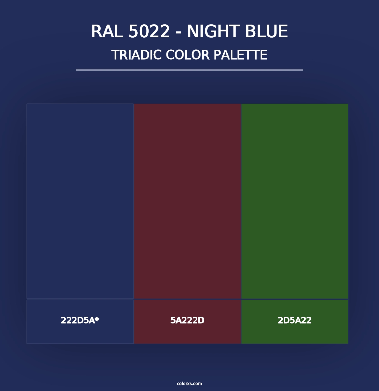 RAL 5022 - Night Blue - Triadic Color Palette