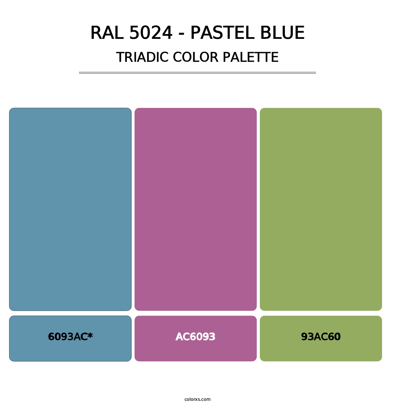 RAL 5024 - Pastel Blue - Triadic Color Palette