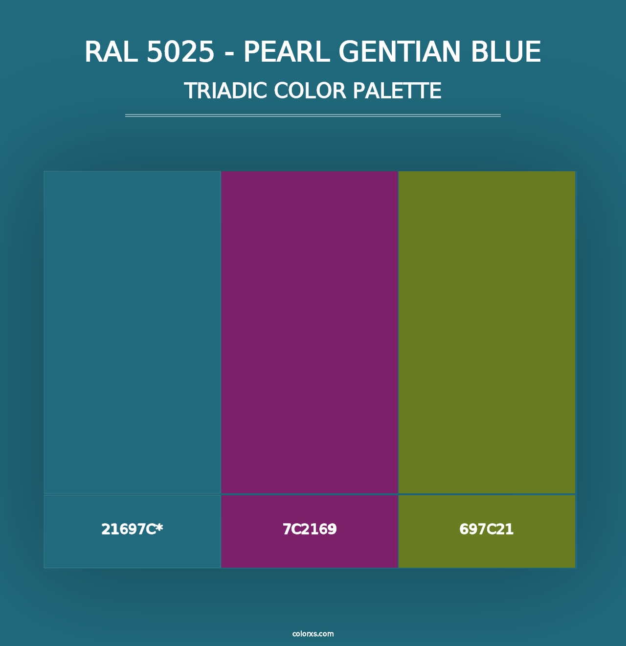 RAL 5025 - Pearl Gentian Blue - Triadic Color Palette