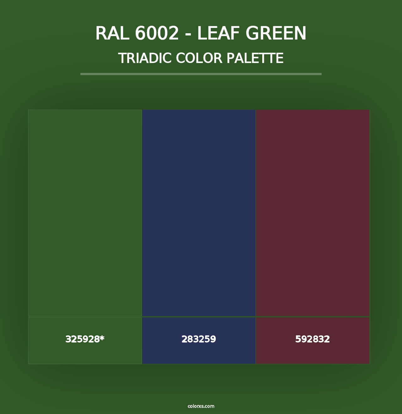 RAL 6002 - Leaf Green - Triadic Color Palette